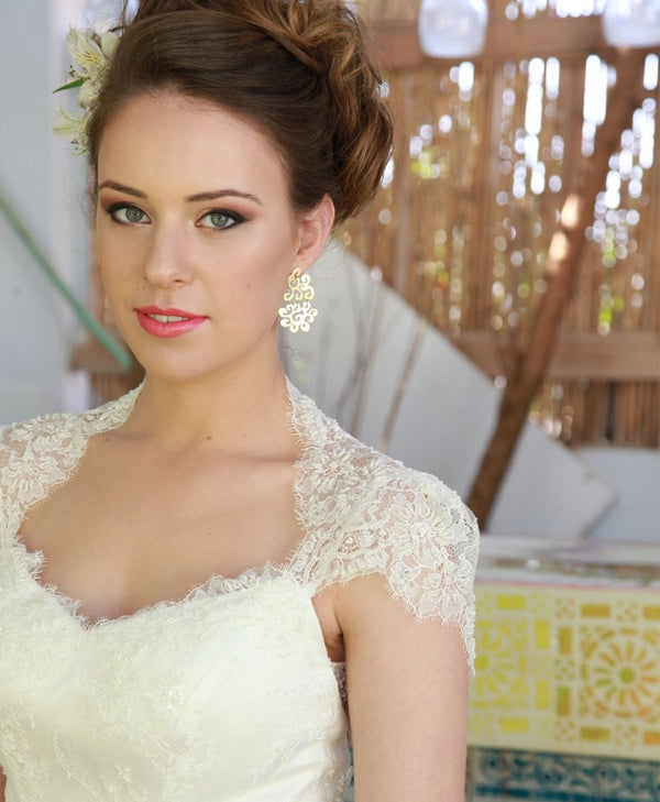 Emilia-Statement Waved Bridal Earrings