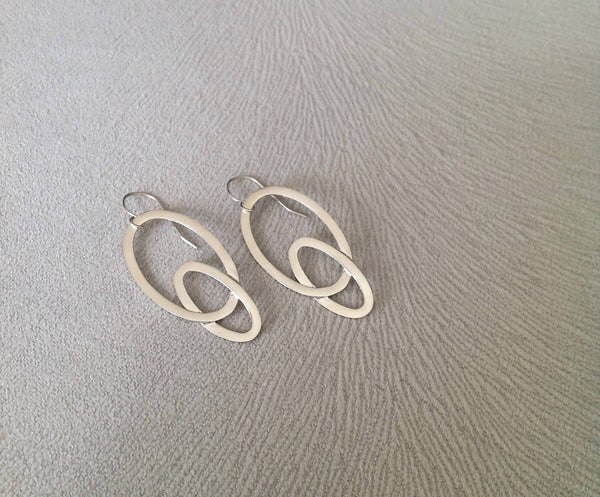 Julia-Oval Geometric Dangle Earrings