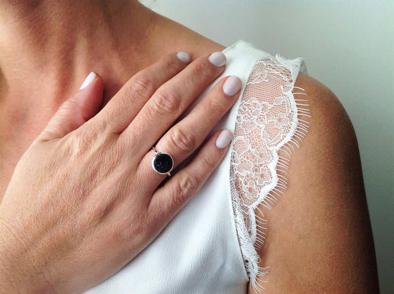 Buy Handmade Multi Design Black Onyx Ring, Women Ring, Gift for Her,  Natural Stone, Promise Ring, Silver Ring, Statement Ring, Anniversary Gift  Online in India … | Black stone ring, Natural gemstone